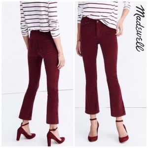 Madewell Burgundy Cali Demi Boot Cut Pants